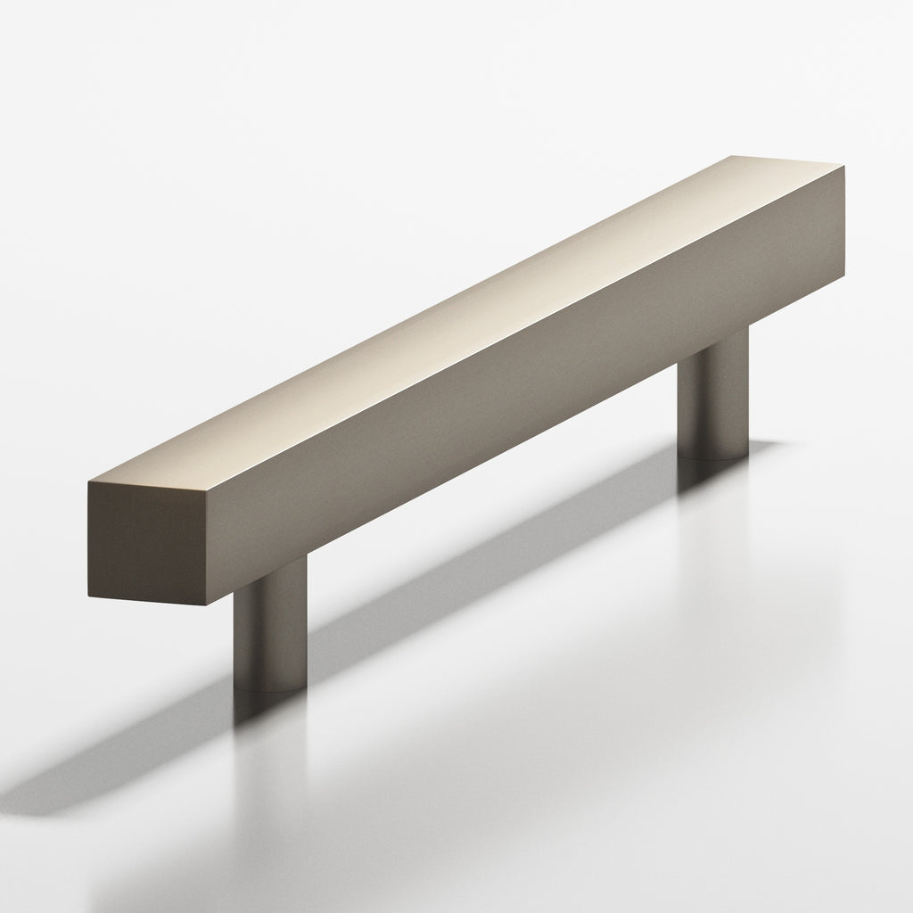Colonial Bronze Series 506 3.5" Square Cabinet Pull With Straight Posts Matte Pewter / 3.5"