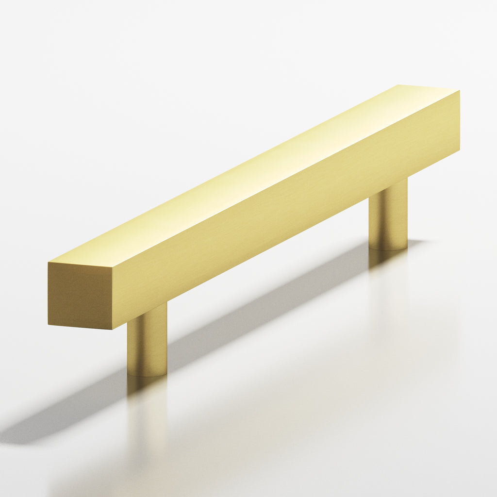 Colonial Bronze Series 506 6" Square Cabinet Pull With Straight Posts Matte Satin Brass / 6"