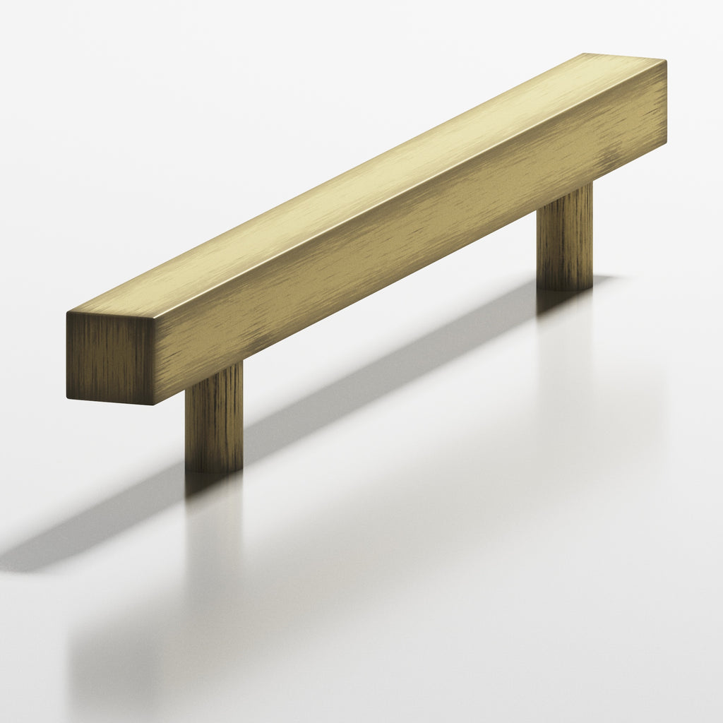 Colonial Bronze Series 506 8" Square Cabinet Pull With Straight Posts Matte Antique Satin Brass / 8"