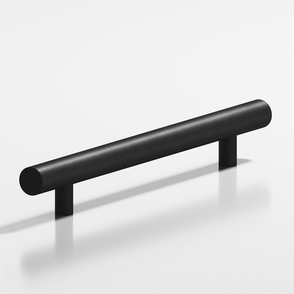 Colonial Bronze Series 247 8" Round Cabinet Pull With Straight Posts Matte Satin Black / 8"