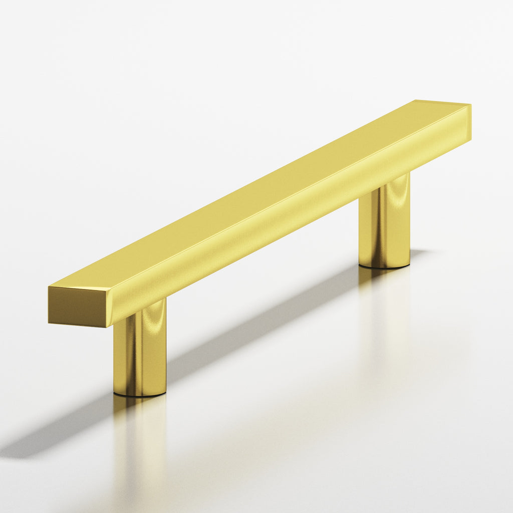 Colonial Bronze Series 254 6" Rectangular Cabinet Pull With Straight Posts French Gold / 6"