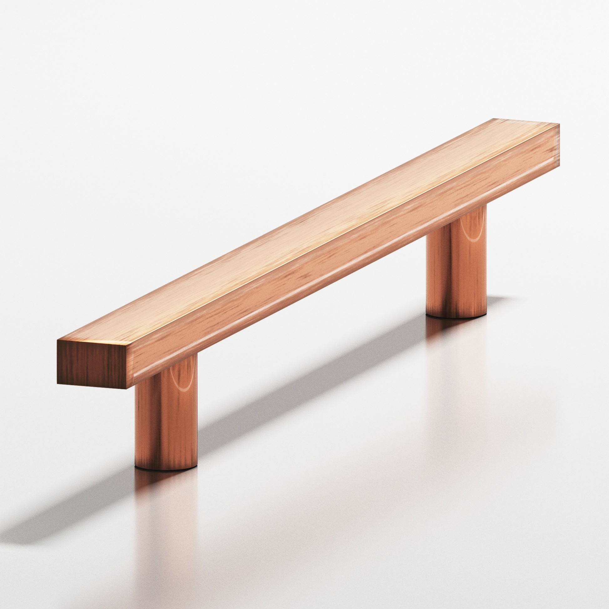 Colonial Bronze Series 254 8" Rectangular Cabinet Pull With Straight Posts Antique Copper / 8"