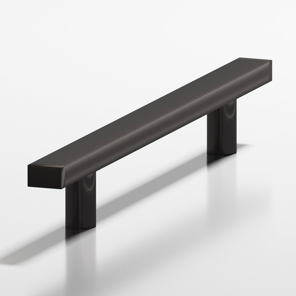 Colonial Bronze Series 254 6" Rectangular Cabinet Pull With Straight Posts Satin Black / 6"