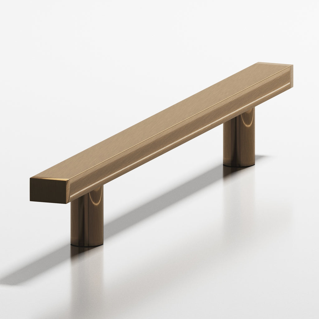 Colonial Bronze Series 254 8" Rectangular Cabinet Pull With Straight Posts Light Statuary Bronze / 8"