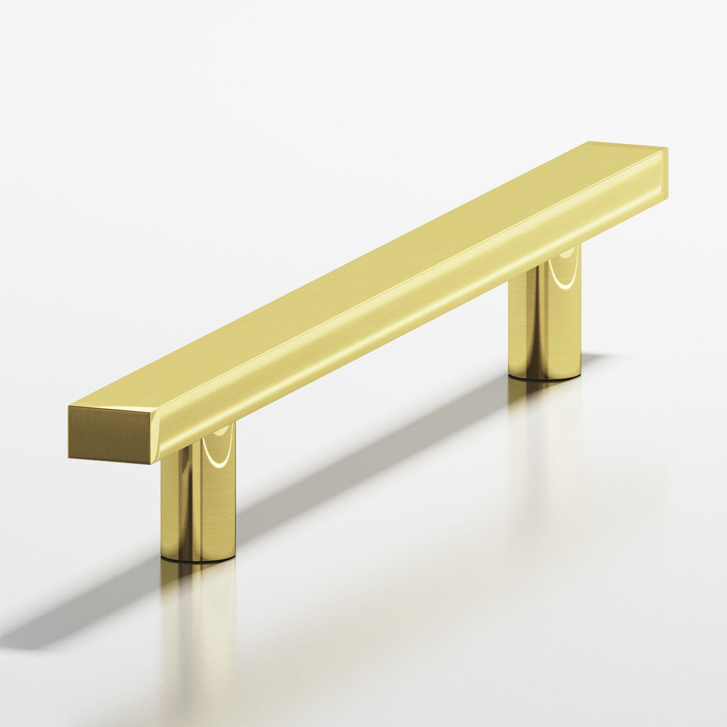 Colonial Bronze Series 254 6" Rectangular Cabinet Pull With Straight Posts Unlacquered Polished Brass / 6"