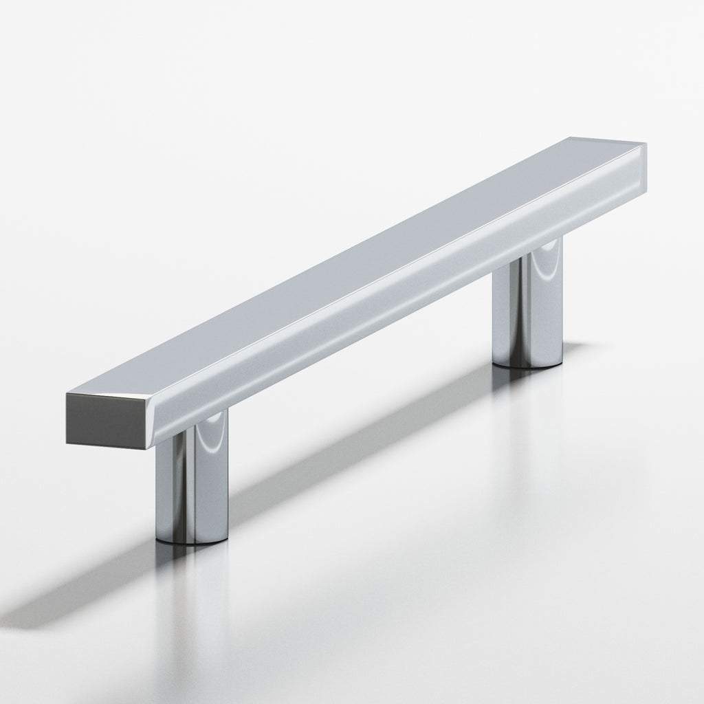 Colonial Bronze Series 254 8" Rectangular Cabinet Pull With Straight Posts Polished Chrome / 8"