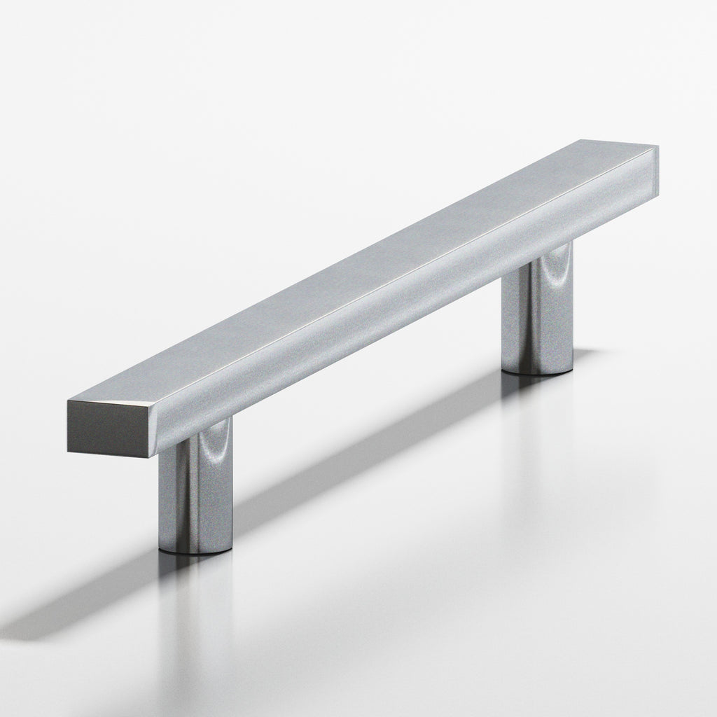 Colonial Bronze Series 254 8" Rectangular Cabinet Pull With Straight Posts Satin Chrome / 8"