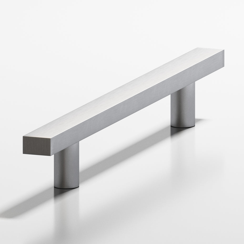 Colonial Bronze Series 254 8" Rectangular Cabinet Pull With Straight Posts Matte Satin Chrome / 8"