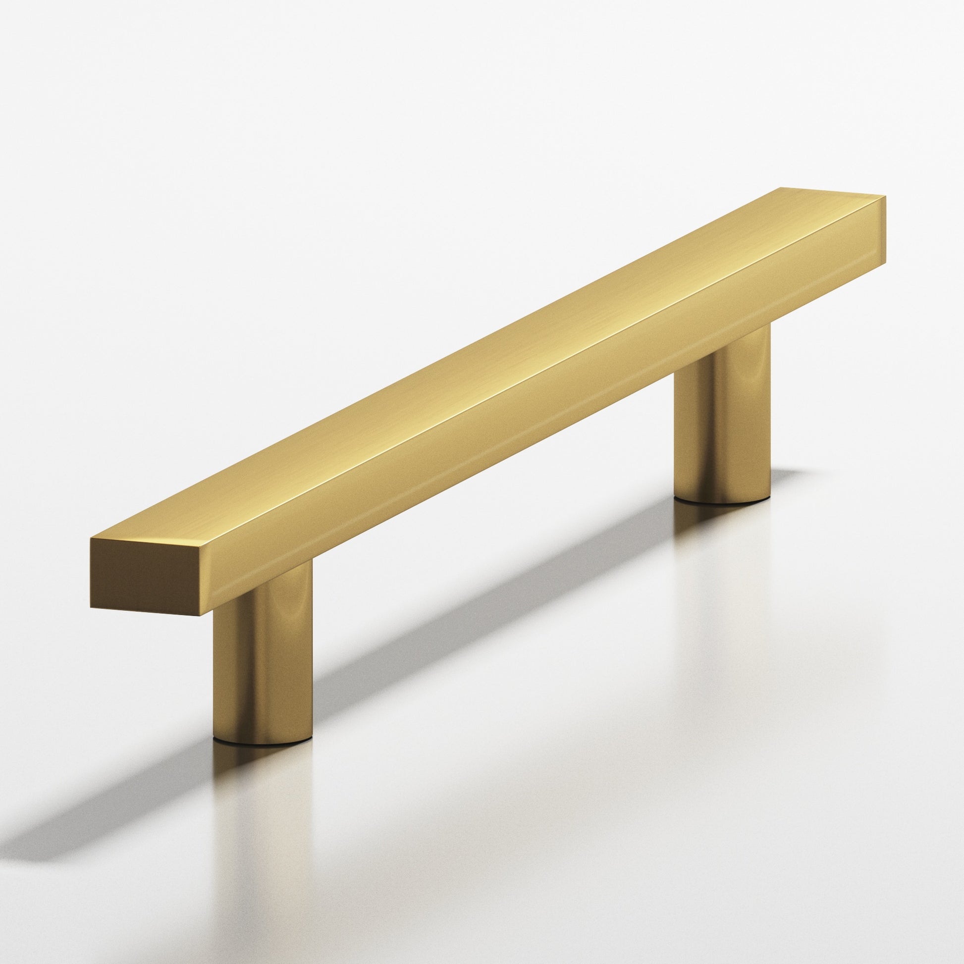 Colonial Bronze Series 254 8" Rectangular Cabinet Pull With Straight Posts Satin Brass / 8"