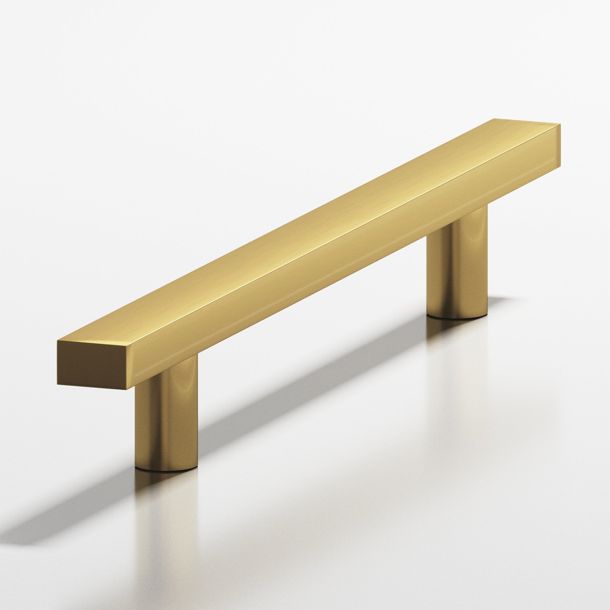 Colonial Bronze Series 254 8" Rectangular Cabinet Pull With Straight Posts Satin Brass / 8"