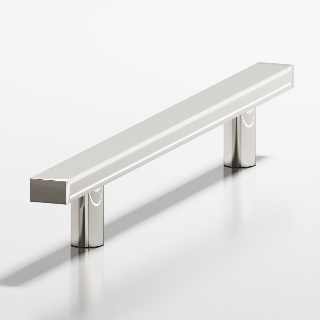 Colonial Bronze Series 254 8" Rectangular Cabinet Pull With Straight Posts Polished Nickel / 8"
