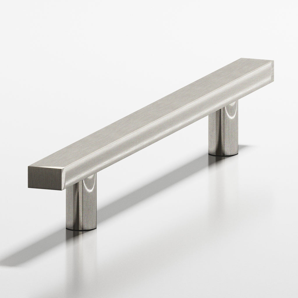 Colonial Bronze Series 254 8" Rectangular Cabinet Pull With Straight Posts Nickel Stainless / 8"