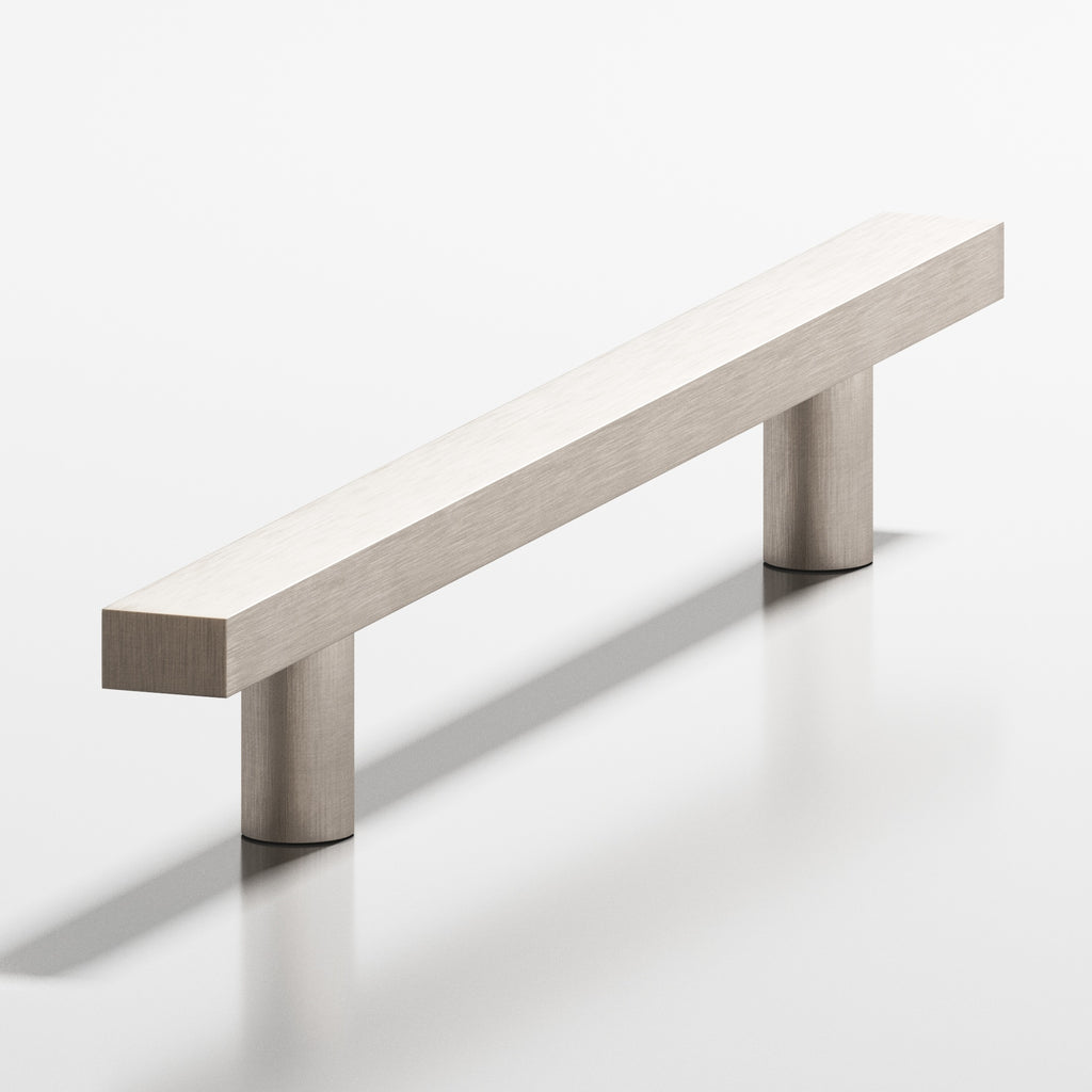Colonial Bronze Series 254 8" Rectangular Cabinet Pull With Straight Posts Matte Satin Nickel / 8"