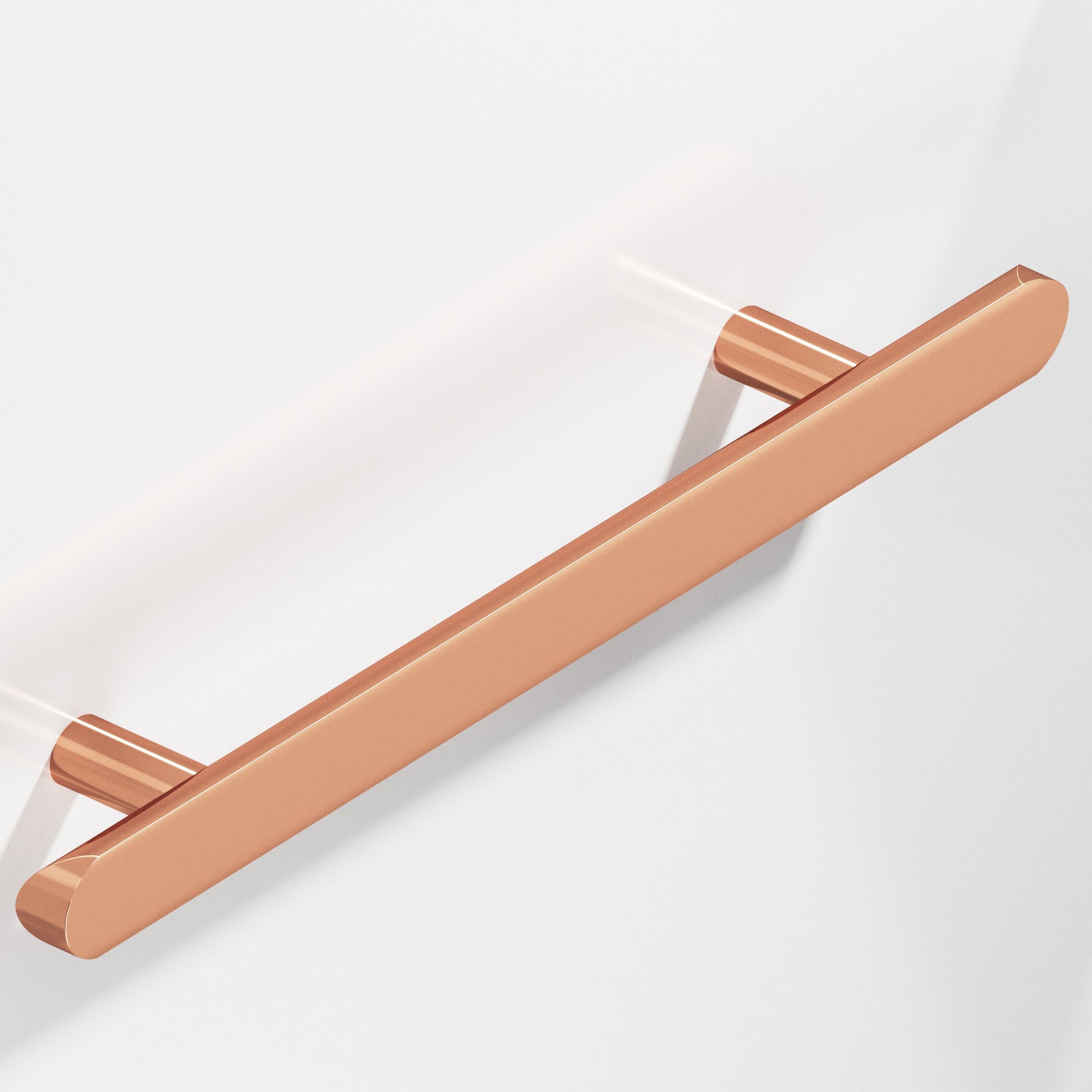 Colonial Bronze Series 256 8" Half-Round Cabinet Pull With Straight Posts And Rounded Ends Polished Copper / 8"