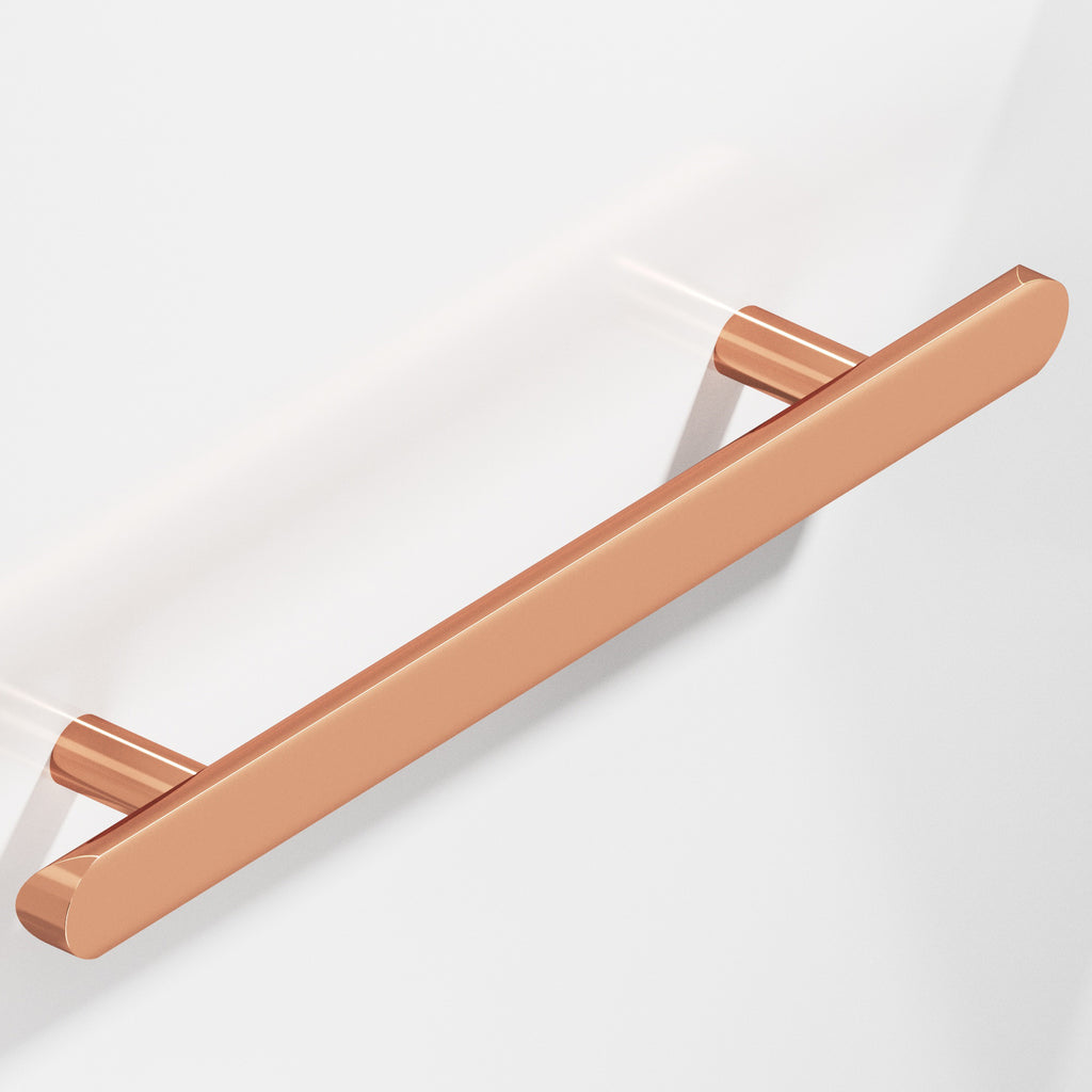 Colonial Bronze Series 256 6" Half-Round Cabinet Pull With Straight Posts And Rounded Ends Polished Copper / 6"