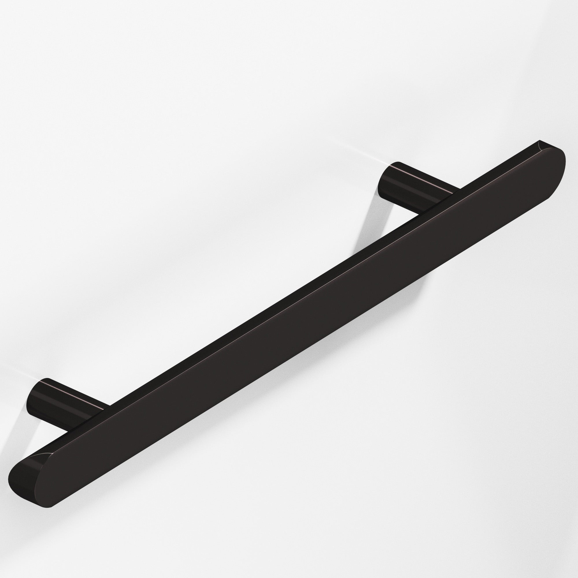Colonial Bronze Series 256 10" Half-Round Cabinet Pull With Straight Posts And Rounded Ends Satin Black / 10"