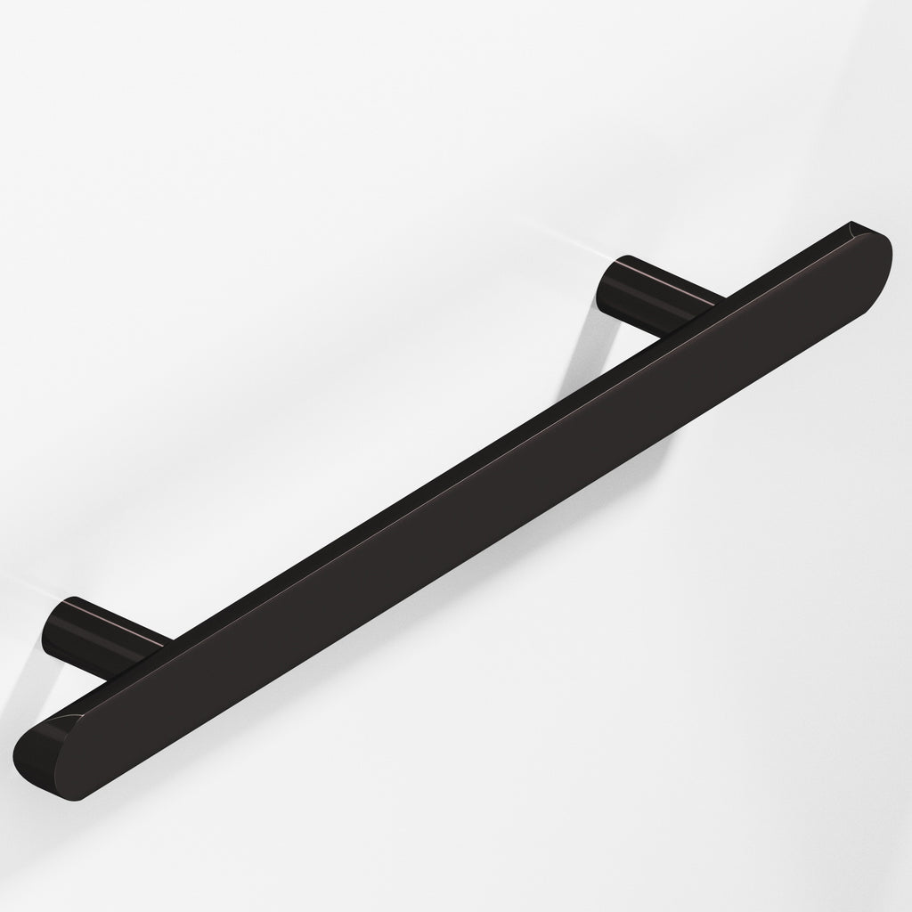 Colonial Bronze Series 256 6" Half-Round Cabinet Pull With Straight Posts And Rounded Ends Satin Black / 6"