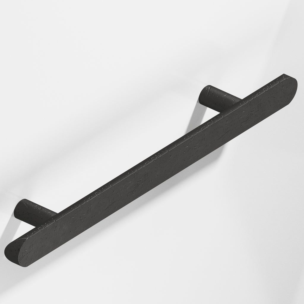 Colonial Bronze Series 256 6" Half-Round Cabinet Pull With Straight Posts And Rounded Ends Distressed Satin Black / 6"