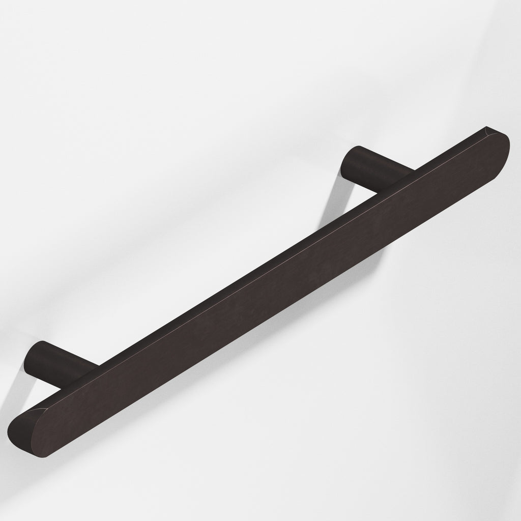 Colonial Bronze Series 256 8" Half-Round Cabinet Pull With Straight Posts And Rounded Ends Matte Dark Statuary Bronze / 8"
