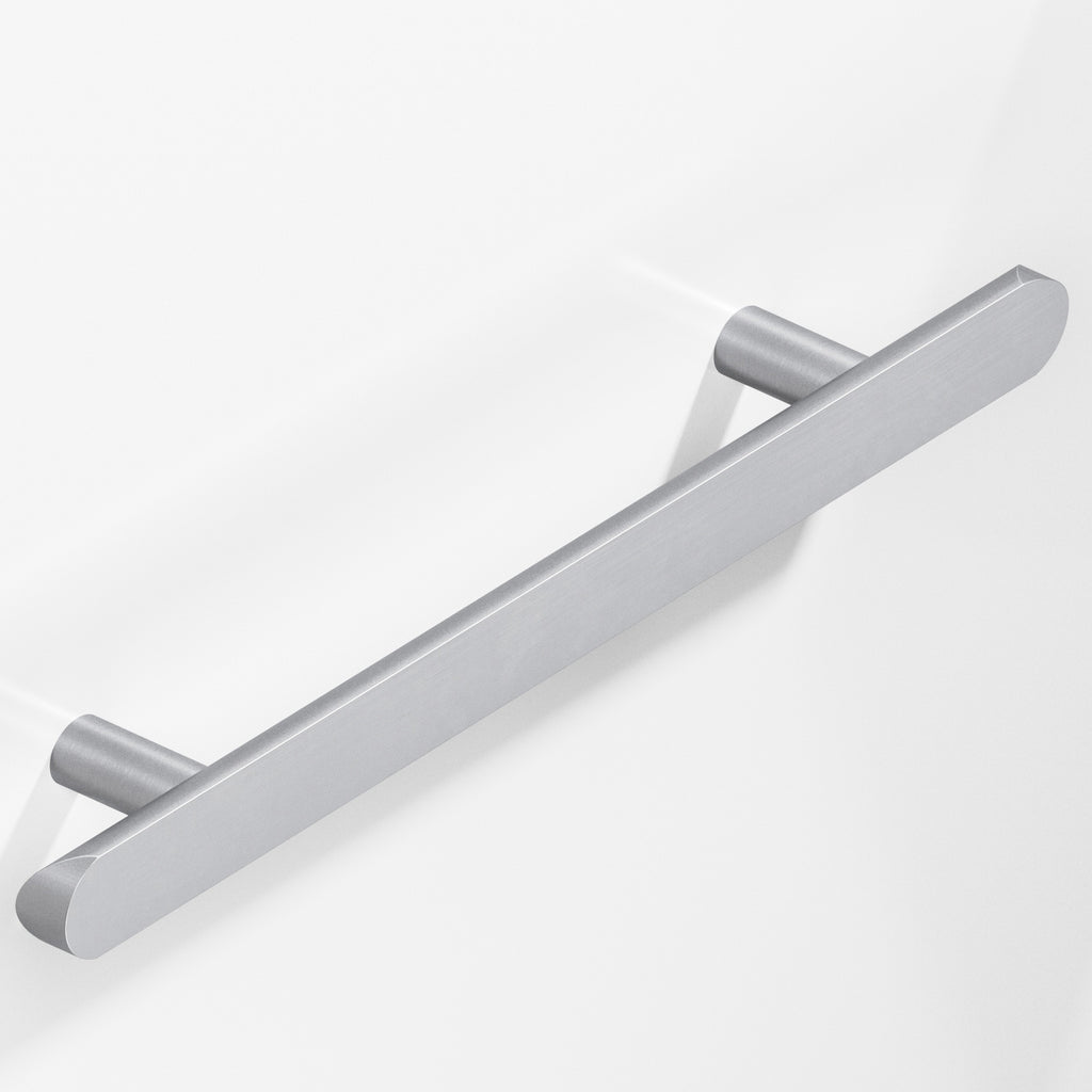 Colonial Bronze Series 256 6" Half-Round Cabinet Pull With Straight Posts And Rounded Ends Matte Satin Chrome / 6"