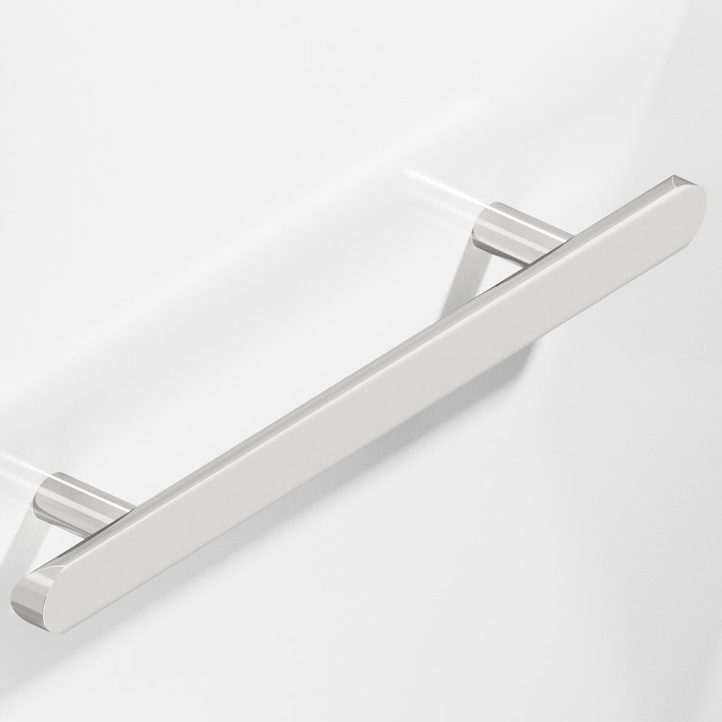 Colonial Bronze Series 256 8" Half-Round Cabinet Pull With Straight Posts And Rounded Ends Polished Nickel / 8"