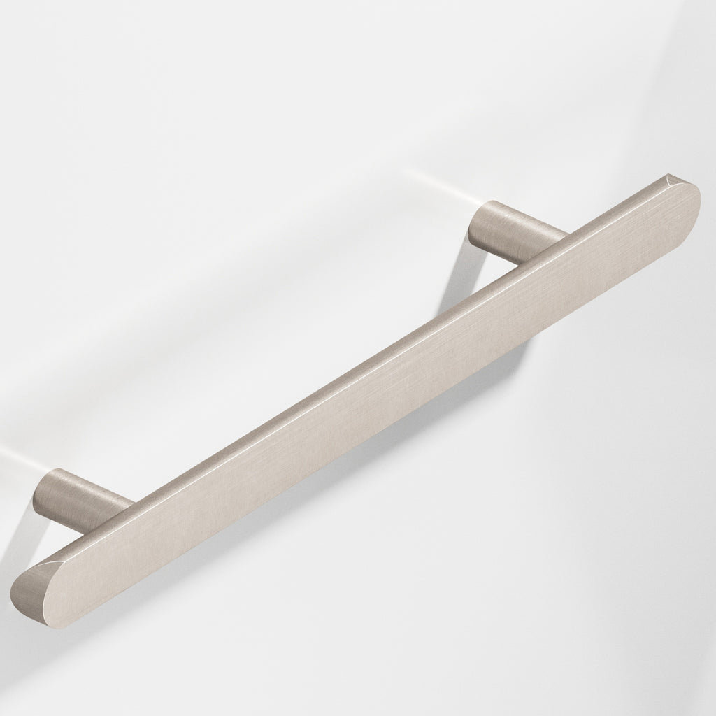 Colonial Bronze Series 256 8" Half-Round Cabinet Pull With Straight Posts And Rounded Ends Matte Satin Nickel / 8"