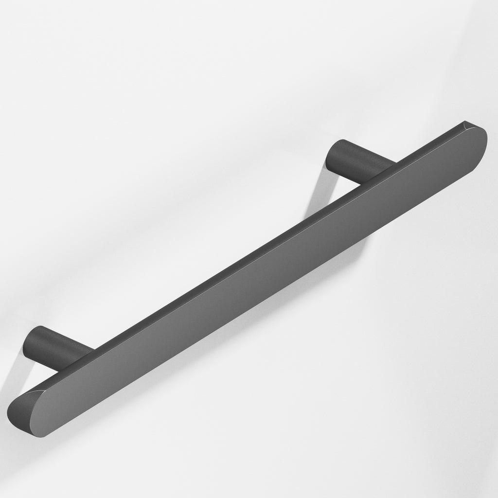 Colonial Bronze Series 256 6" Half-Round Cabinet Pull With Straight Posts And Rounded Ends Matte Graphite / 6"