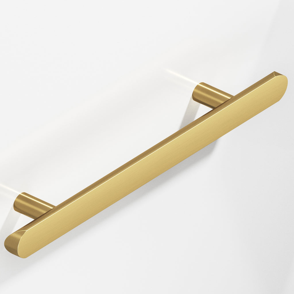 Colonial Bronze Series 256 6" Half-Round Cabinet Pull With Straight Posts And Rounded Ends Unlacquered Satin Brass / 6"