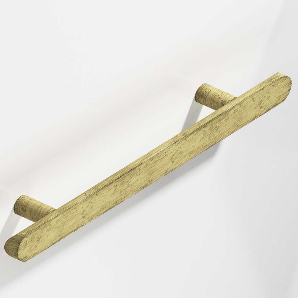 Colonial Bronze Series 256 8" Half-Round Cabinet Pull With Straight Posts And Rounded Ends Distressed Antique Brass / 8"