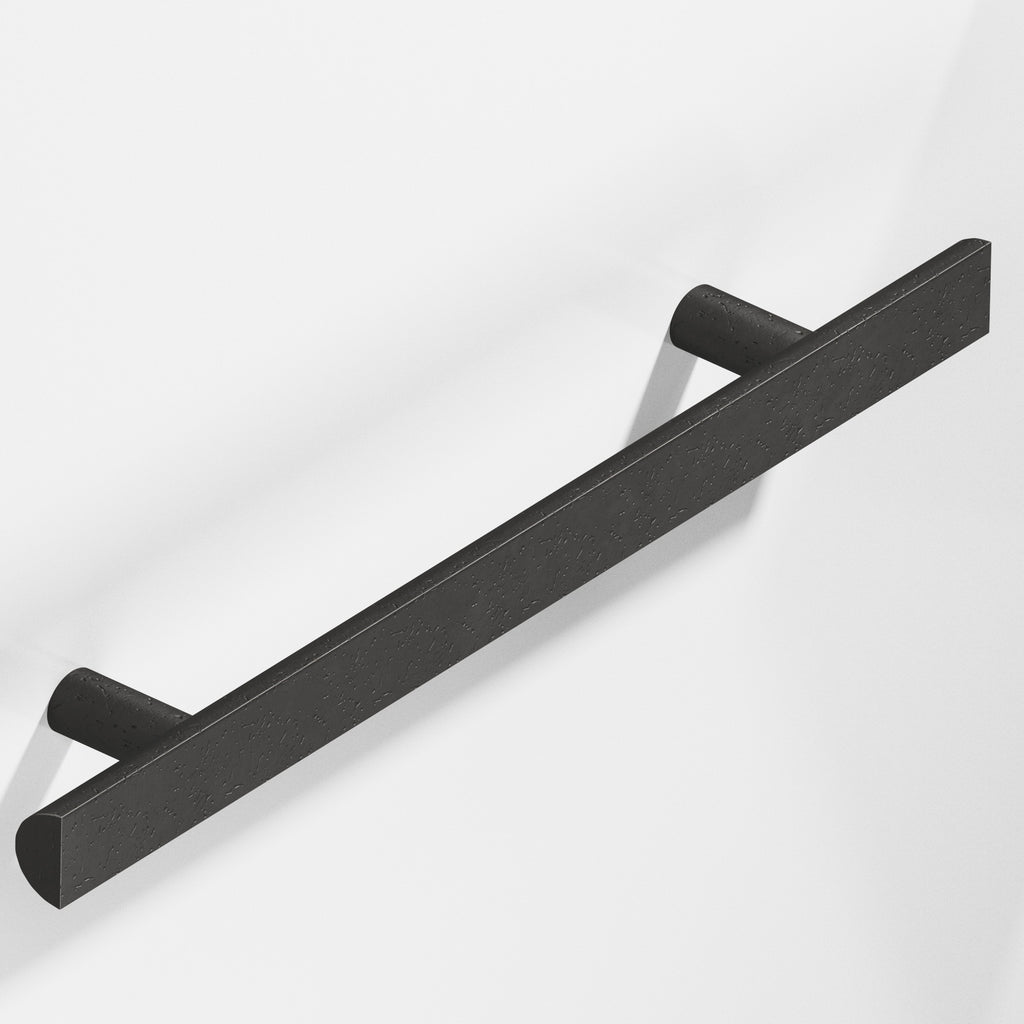Colonial Bronze Series 257 12" Half-Round Cabinet Pull With Straight Posts Distressed Satin Black / 12"