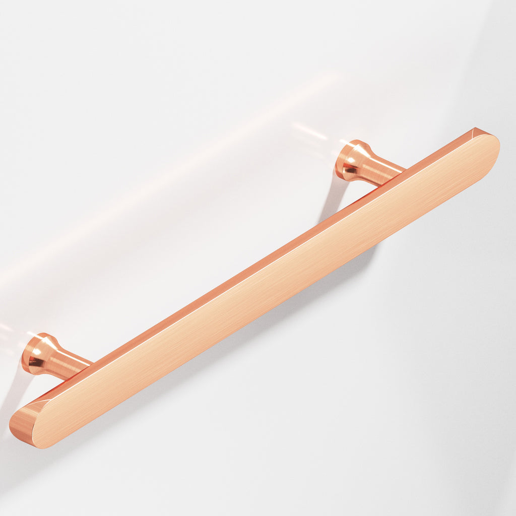 Colonial Bronze Series 259 8" Half-Round Cabinet Pull With Flared Posts And Rounded Ends Satin Copper / 8"
