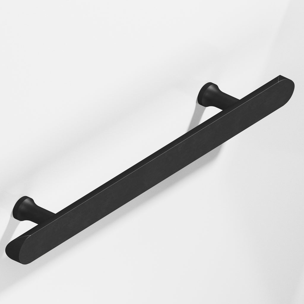 Colonial Bronze Series 259 6" Half-Round Cabinet Pull With Flared Posts And Rounded Ends Matte Satin Black / 6"