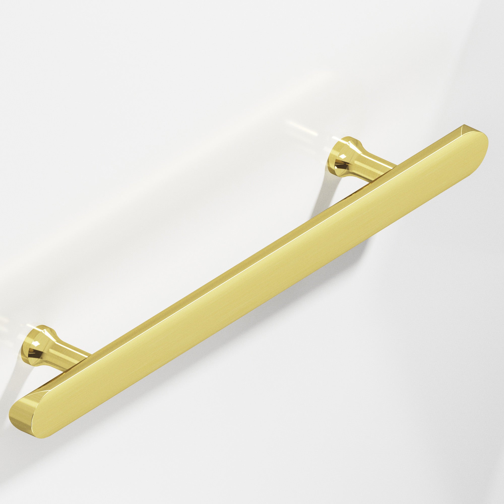 Colonial Bronze Series 259 8" Half-Round Cabinet Pull With Flared Posts And Rounded Ends Unlacquered Polished Brass / 8"