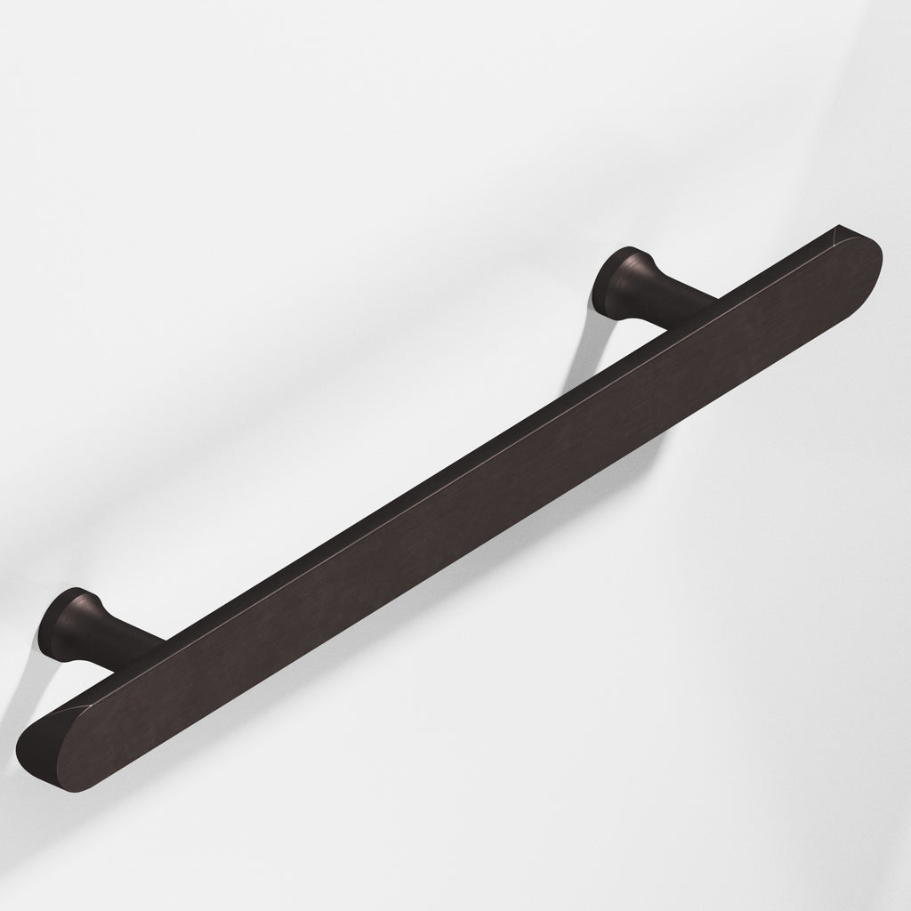 Colonial Bronze Series 259 8" Half-Round Cabinet Pull With Flared Posts And Rounded Ends Matte Dark Statuary Bronze / 8"