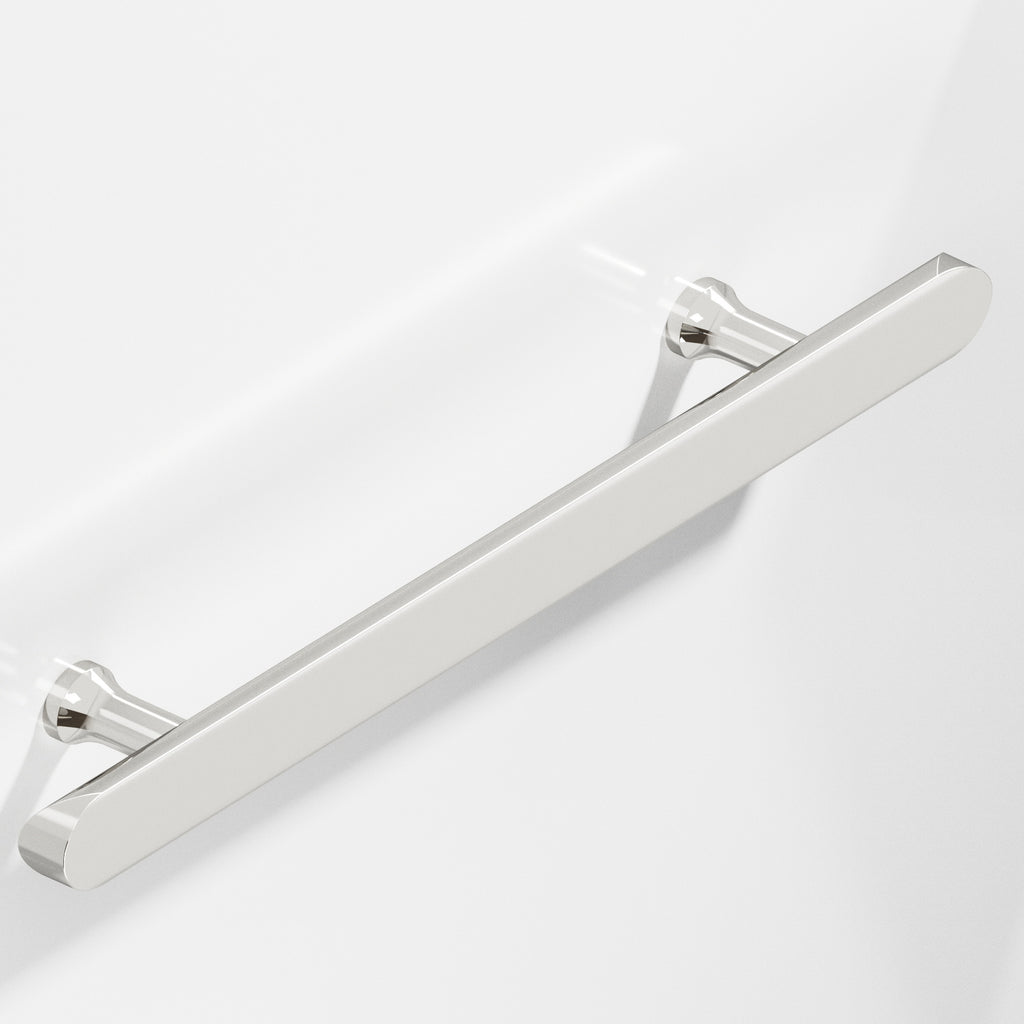 Colonial Bronze Series 259 8" Half-Round Cabinet Pull With Flared Posts And Rounded Ends Polished Nickel / 8"
