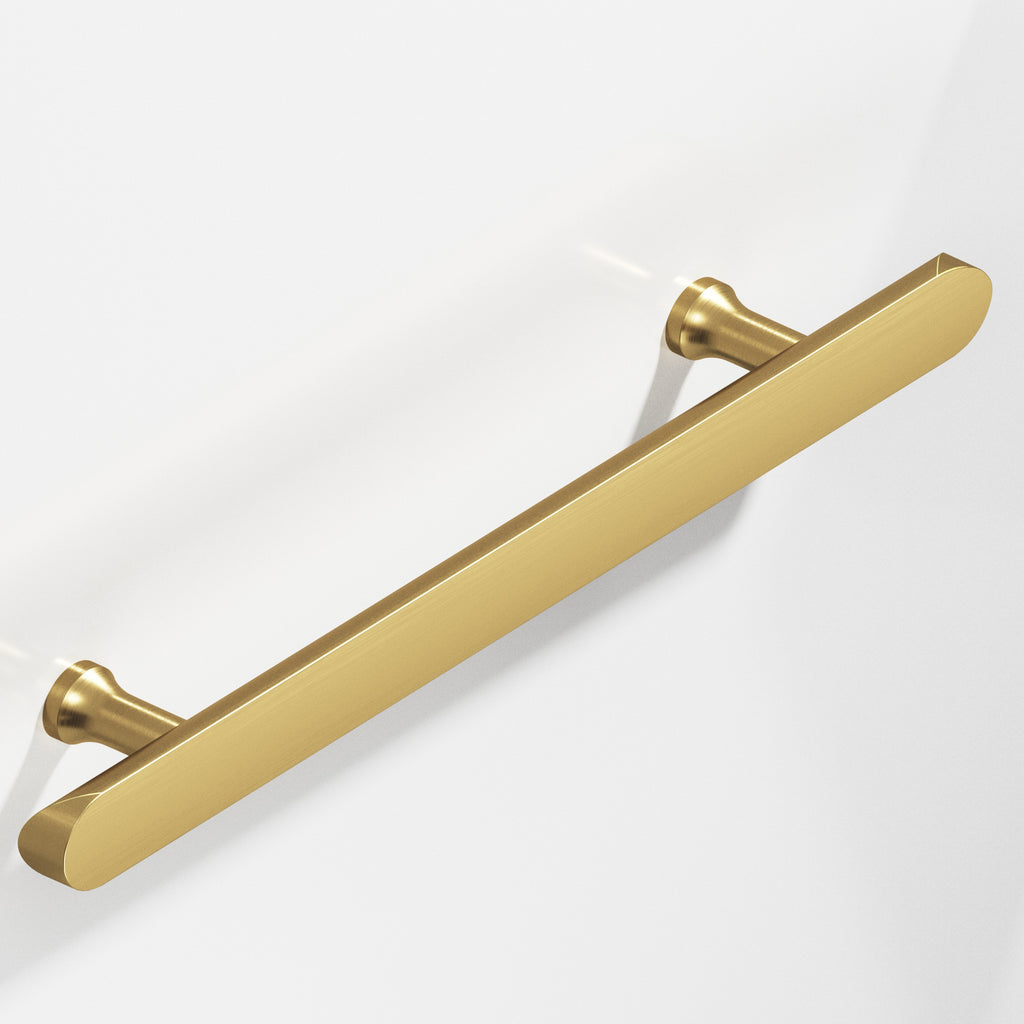 Colonial Bronze Series 259 6" Half-Round Cabinet Pull With Flared Posts And Rounded Ends Unlacquered Satin Brass / 6"