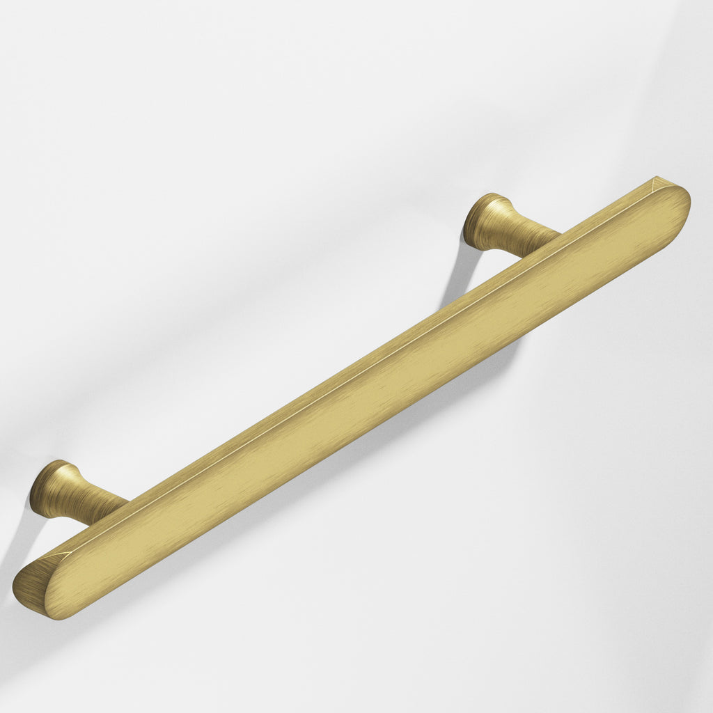 Colonial Bronze Series 259 6" Half-Round Cabinet Pull With Flared Posts And Rounded Ends Matte Antique Satin Brass / 6"