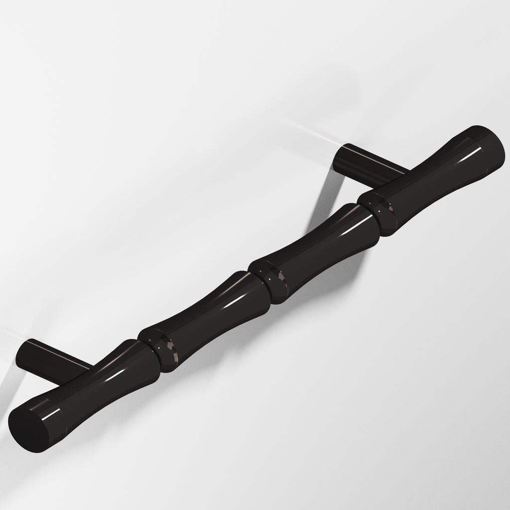 Colonial Bronze Series 260 4.5" Bamboo Cabinet Pull With Straight Posts Satin Black / 4.5"