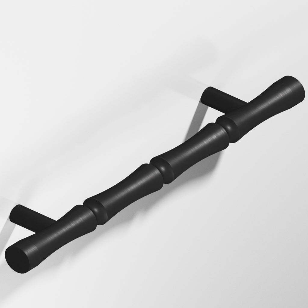 Colonial Bronze Series 260 4.5" Bamboo Cabinet Pull With Straight Posts Matte Satin Black / 4.5"