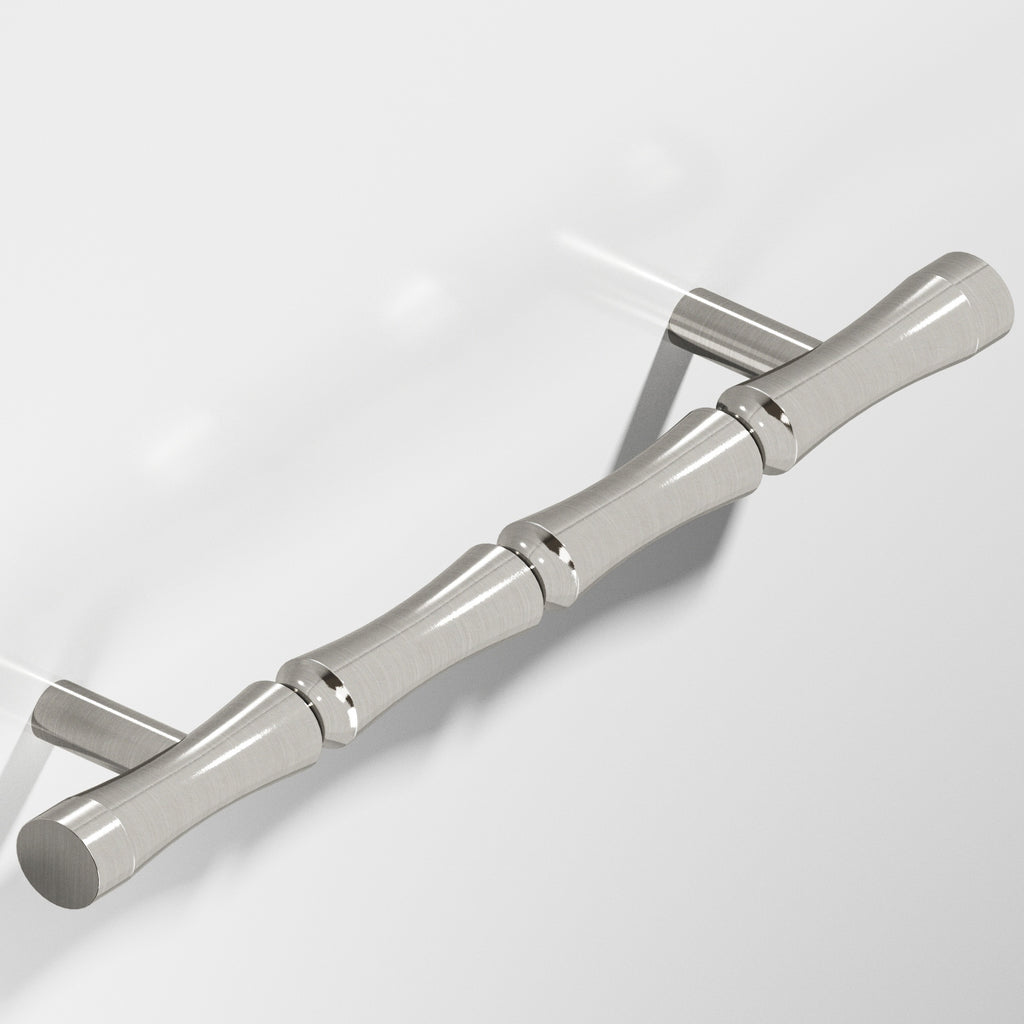 Colonial Bronze Series 260 4.5" Bamboo Cabinet Pull With Straight Posts Nickel Stainless / 4.5"
