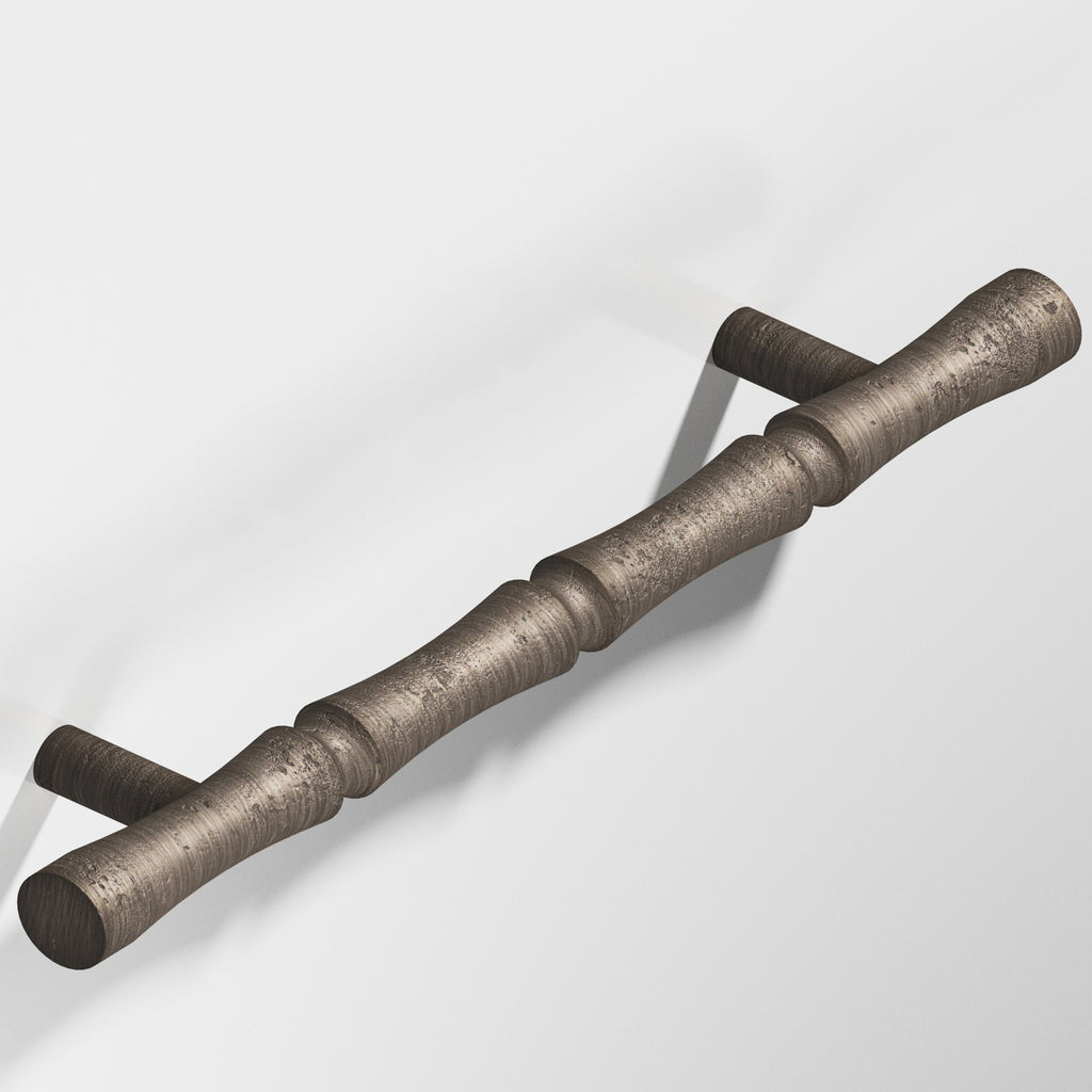 Colonial Bronze Series 260 4.5" Bamboo Cabinet Pull With Straight Posts Distressed Pewter / 4.5"