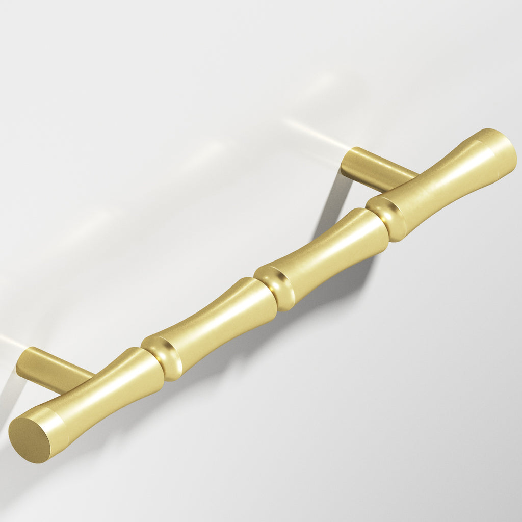 Colonial Bronze Series 260 4.5" Bamboo Cabinet Pull With Straight Posts Matte Satin Brass / 4.5"