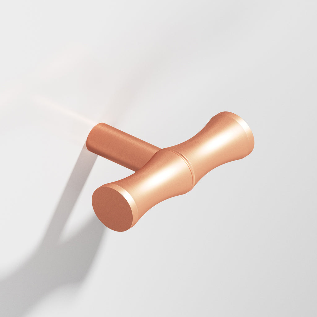 Colonial Bronze Series 263 1.75" Bamboo T-Cabinet Knob With Straight Post Matte Satin Copper / 1.75"