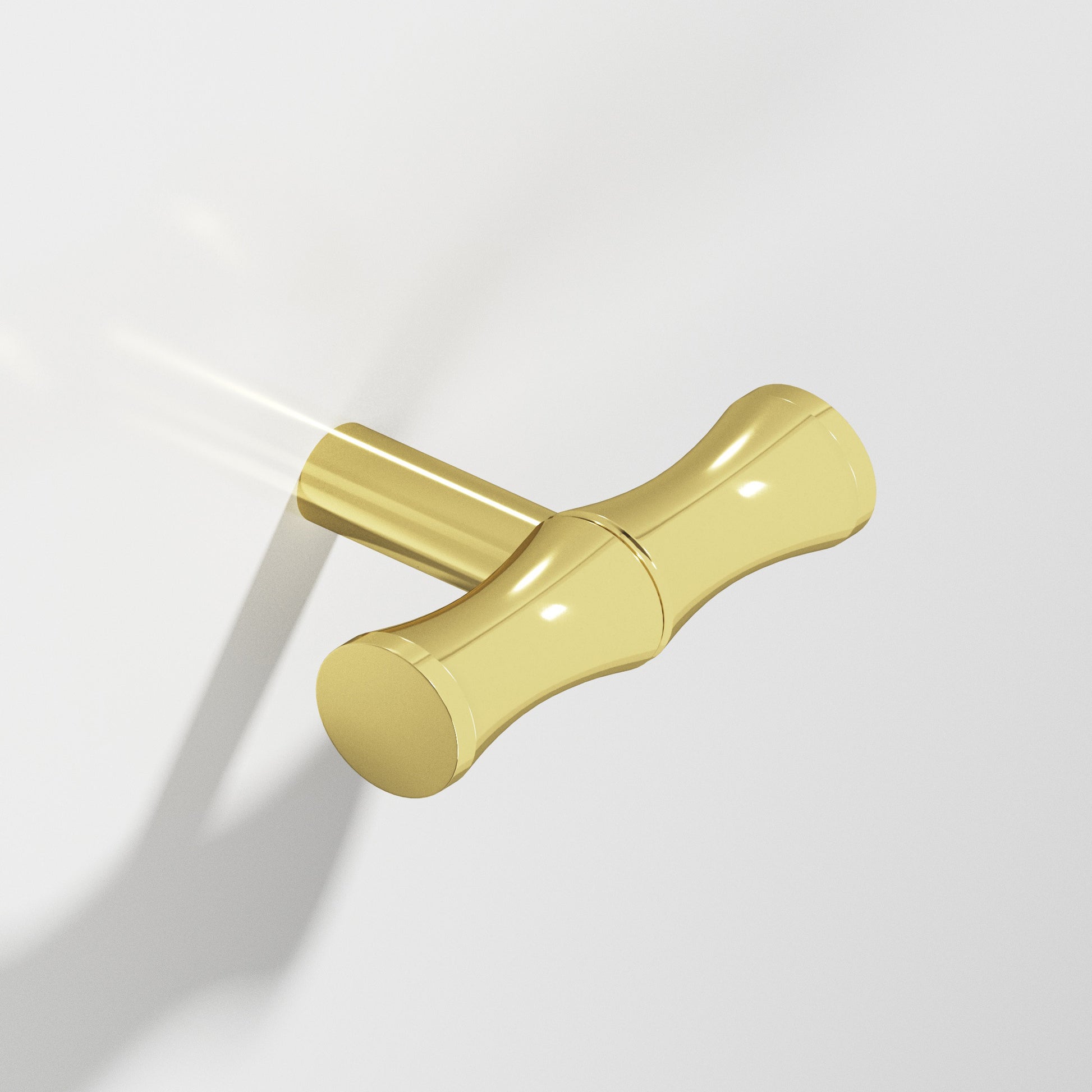 Colonial Bronze Series 263 1.75" Bamboo T-Cabinet Knob With Straight Post Polished Brass / 1.75"