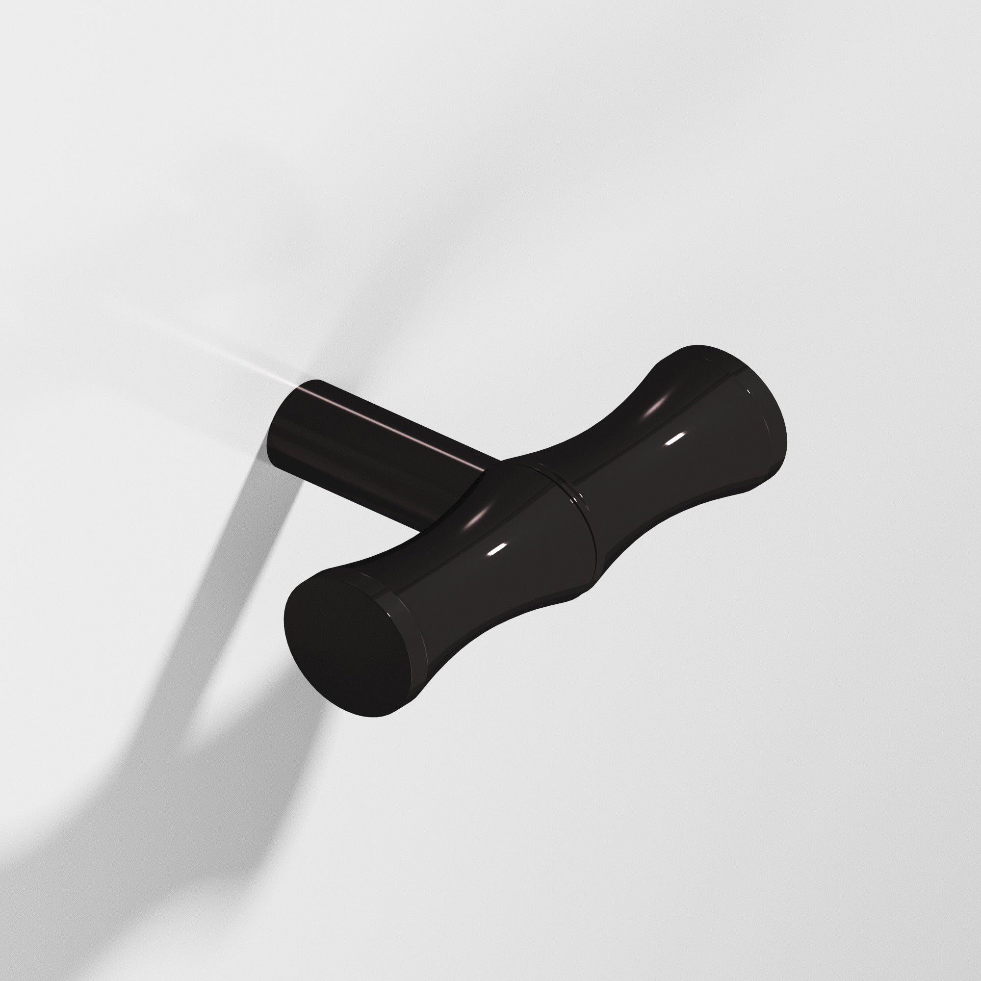 Colonial Bronze Series 263 1.75" Bamboo T-Cabinet Knob With Straight Post Satin Black / 1.75"