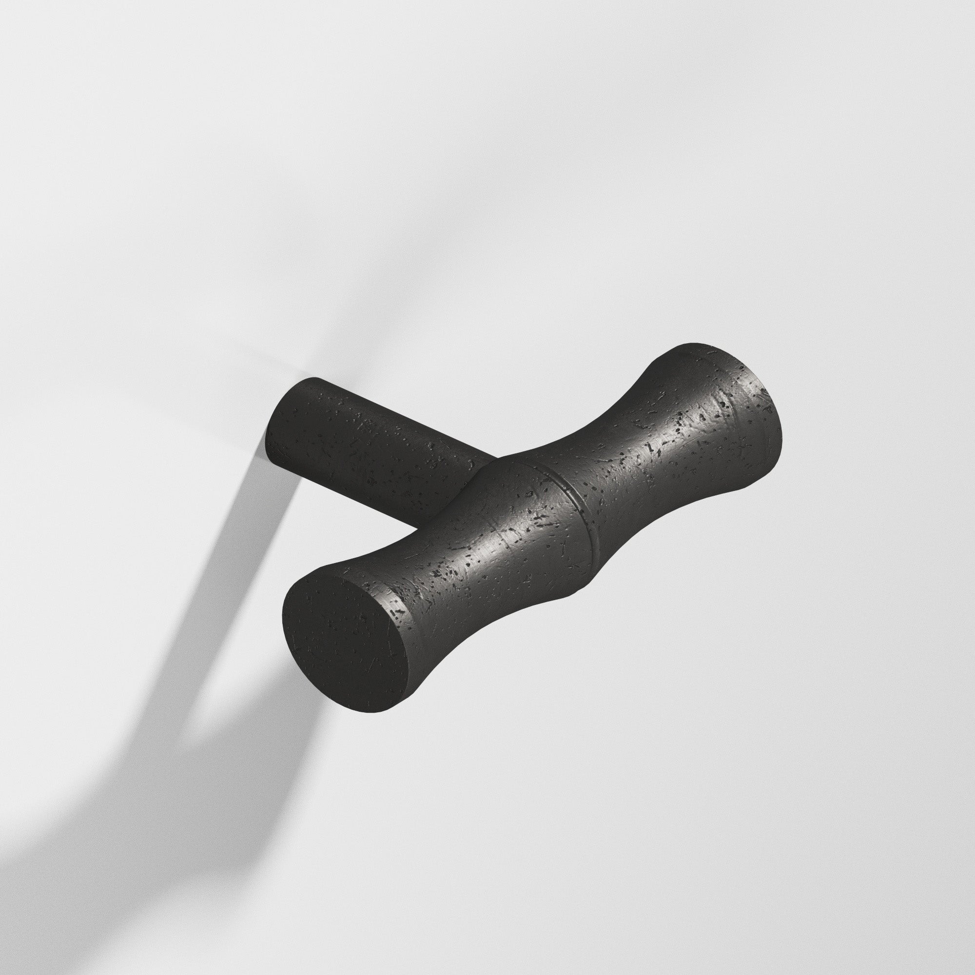 Colonial Bronze Series 263 1.75" Bamboo T-Cabinet Knob With Straight Post Distressed Satin Black / 1.75"