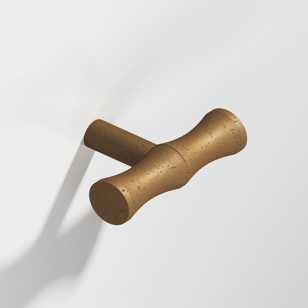 Colonial Bronze Series 263 1.75" Bamboo T-Cabinet Knob With Straight Post Distressed Light Statuary Bronze / 1.75"