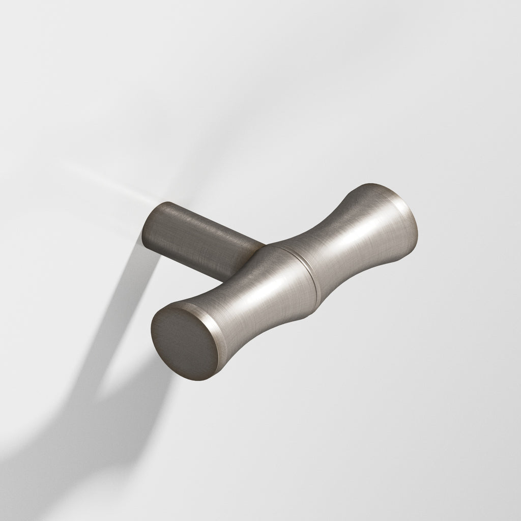 Colonial Bronze Series 263 1.75" Bamboo T-Cabinet Knob With Straight Post Pewter / 1.75"