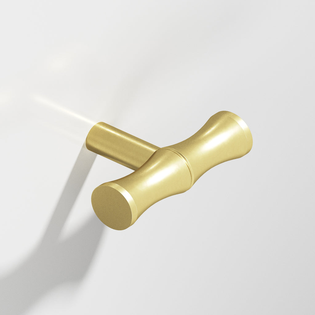 Colonial Bronze Series 263 1.75" Bamboo T-Cabinet Knob With Straight Post Matte Satin Brass / 1.75"