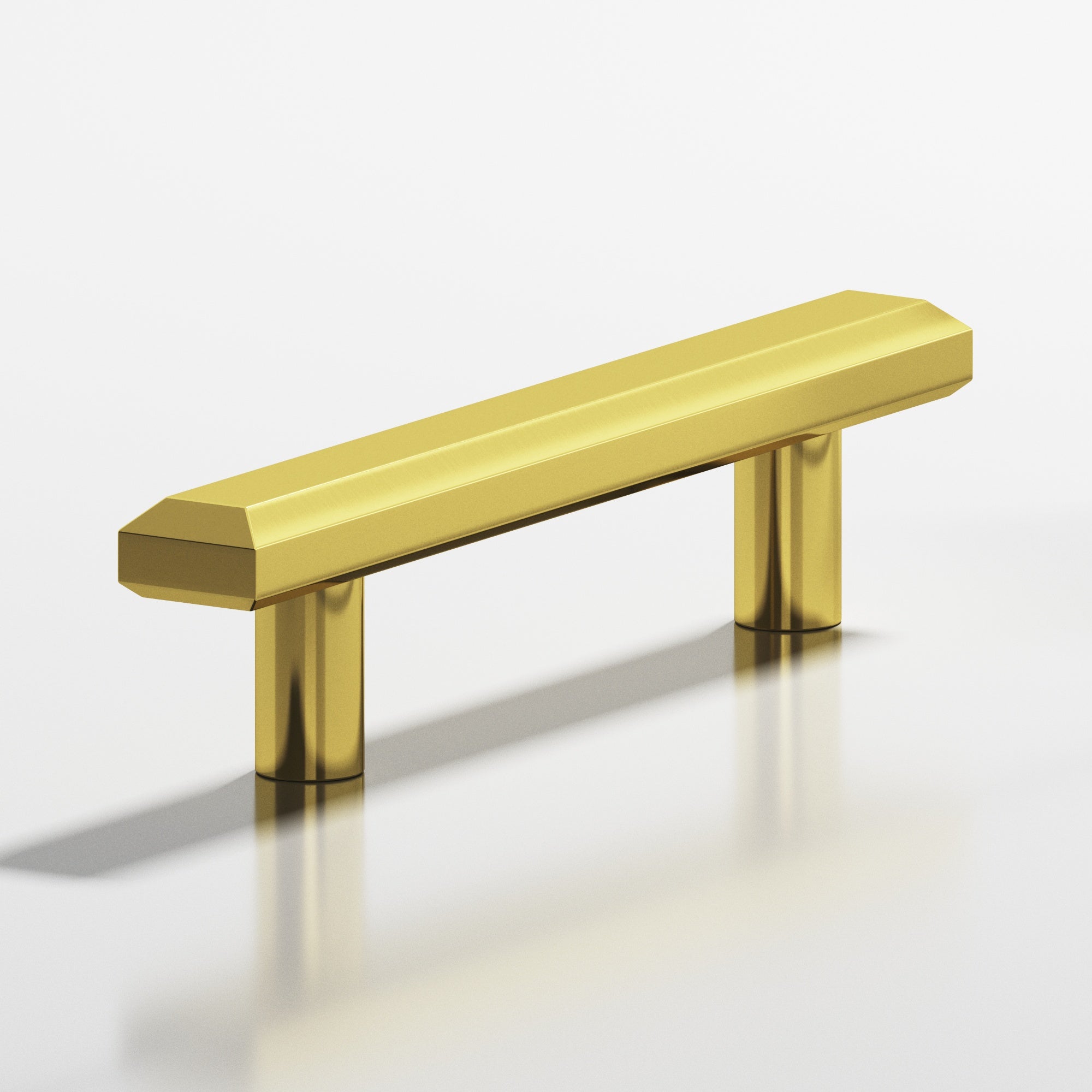 Colonial Bronze Series 271 8" Rectangular Beveled Cabinet Pull With Straight Posts French Gold / 8"